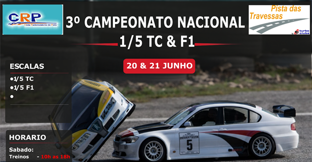 3ª Prova do Campeonato Nacional 1/5 TC e Trofeu 1/5 F1